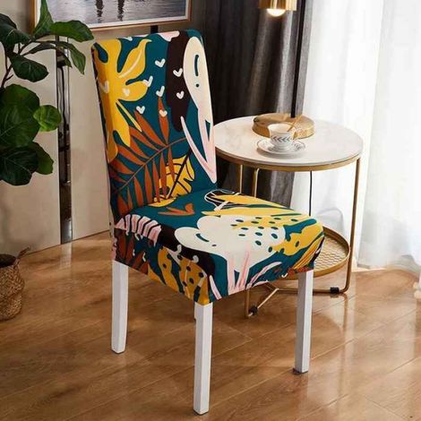 Housse de chaise imprimée,housse de siège élastique,amovible,pour mariage,htel,Banquet,salle à manger,bureau- [Color6]-6 PCS