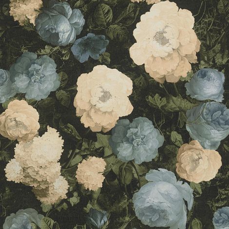 BRICOFLOR Papier peint Bleu - Papier peint Fleuri - 10,05 x 0,53 m (1/5)