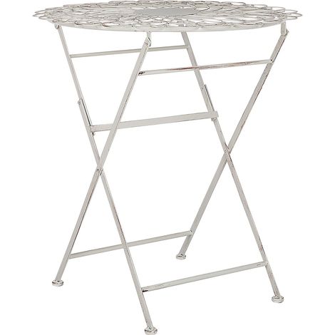 Tavolo da bistrot per esterni in metallo bianco con effetto distressed Stiffe