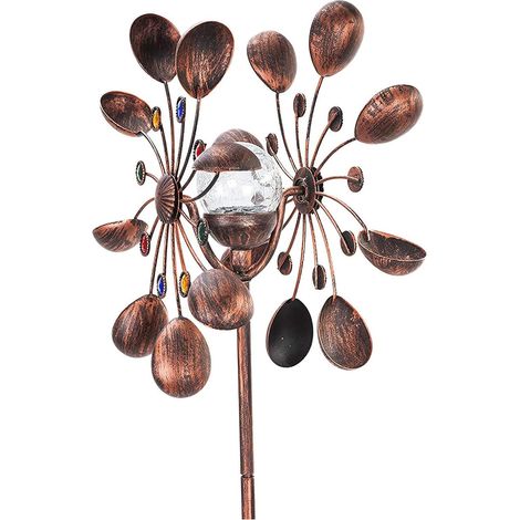 Solar-Windmühle 190,5 cm – solarbetriebene LED-Lampe und farbige Steine ​​– Glaskugel mit kinetischer Windmühle – Solarlaterne für die Gartendekoration im Freien (1/5)