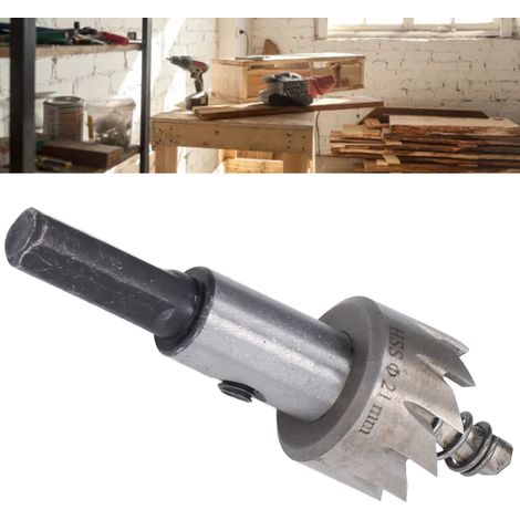 Lochsäge für Holzbearbeitung, Aufweitbohrer für Metall, 21-mm-Bohrer für dicke Eisenplatten (Lieferung in Luftpolsterfolie verpackt) (1/5)