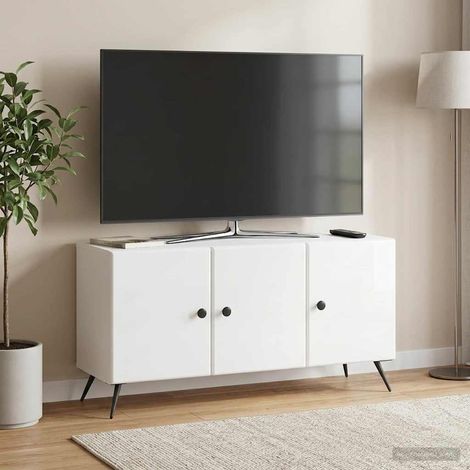TV-Schränk Hochglanz Weiß 99 x 34,5 x 50 cm Holzwerkstoff (1/5)