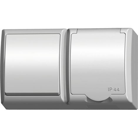 Ospel Fala - interruttore singolo da superficie + presa da superficie ZH-Ł1G/00/w