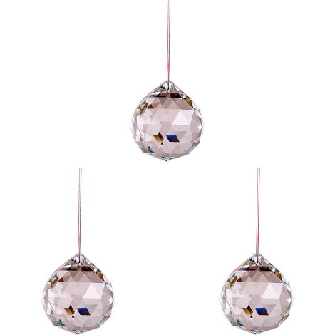Prisme En Verre Cristal - 30 mm - Pour Fenêtre Jardin Lustre Intérieur Mariage - Lot De 3 (1/5)