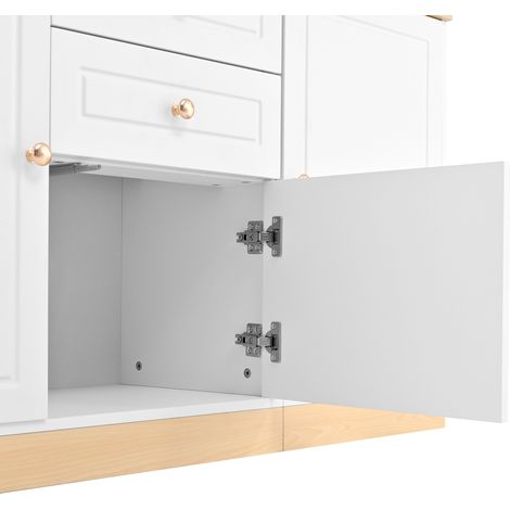 Armoire à trois portes, avec des compartiments doubles. Conçue pour être utilisée dans les pièces de vie et les salles à manger. Meuble multifonctionnel, idéal pour ranger diverses affaires. (1/5)