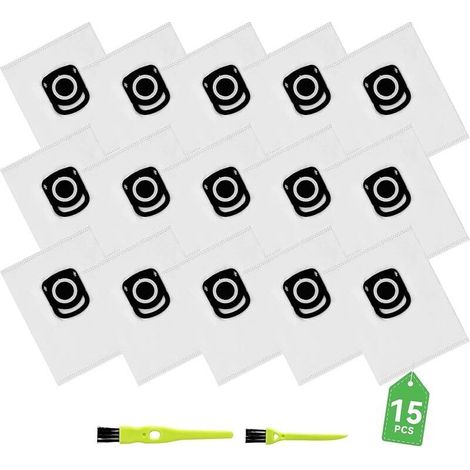 Pack of 15 vacuum cleaner bags - for Rowenta Hygiene + ZR200520 ZR200720 vacuum cleaners, for Rowenta Compact Power, X-Trem Power and S (1/5)