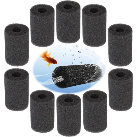 10 Pcs Filtre d'entrée d'éponge Pré Éponge de Filtre éponges filtre pour Aquarium Filtre en Mousse de Protection de Remplacement Éponge Accessoires pour Empêcher Petits Poissons et Crevettes (1/5)