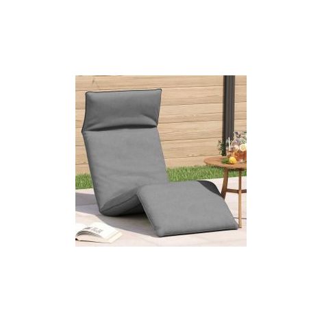 Chaise longue pliante gris 175x54x8,5 tissu oxford (1/5)