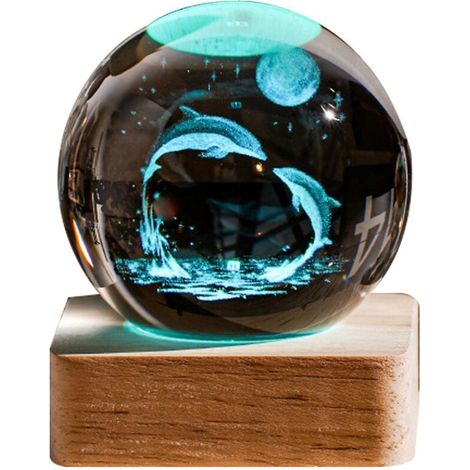 3D-Galaxie-Kristallkugel-Nachtlicht – Kreatives Geburtstagsgeschenk – USB-Anschluss, Holzsockel – Wohn-/Schlafzimmer – Absatz 1 (1/5)