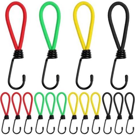 16 Pièces Tendeurs Elastique avec Crochets,Tentes Crochet Tendeur,Crochet de Tente de Camping Sangle de Tendeur en Caoutchouc,pour Le Camping, Les Bâches, Les Auvents, Les Tentes (1/5)