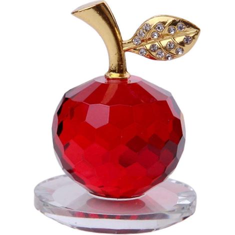Figurine de pomme en cristal, presse-papier, ornement de décoration intérieure, objet de collection, cadeau rouge-5cm Red (1/5)