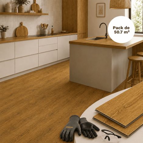 SPC Vinylboden Klicksystem 50,7 m² Sequoia – Integrierte Trittschalldämmung, 0,5 mm Nutzschicht – Farbe Sequoia (1/5)