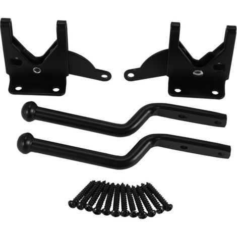 2 PièCes Loquet de Porte à Verrouillage Automatique Serrure ClôTure Levier Force Lourde pour Loquets en Bois Acier Noir (1/4)