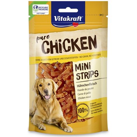 VITAKRAFT PURE CHICKEN MINI STRIPS STRISCIOLINE DI POLLO CHICKEN MINI STRIPS 80 G