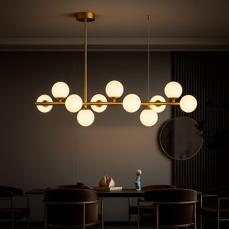 Lustre avec Ampoule Moderne 11XG9 Dore Metal Hauteur Reglable (1/5)