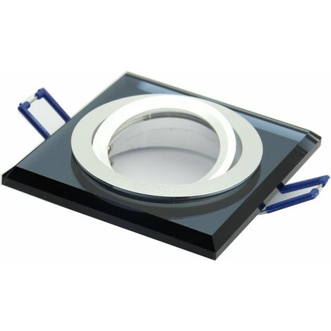 Foco móvil de cristal, espejo negro, GU10, cuadrado, ID-1037 Idealed (1/3)
