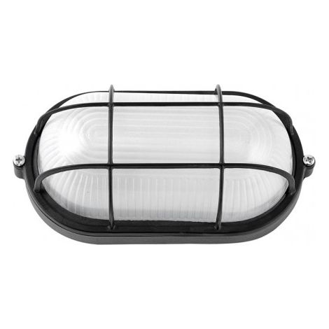 FAB 148162009  Aplique Ext. Oval Aluminio Apus Peq. 1xe27  Negro  9x21x10,5 Cm Ip44