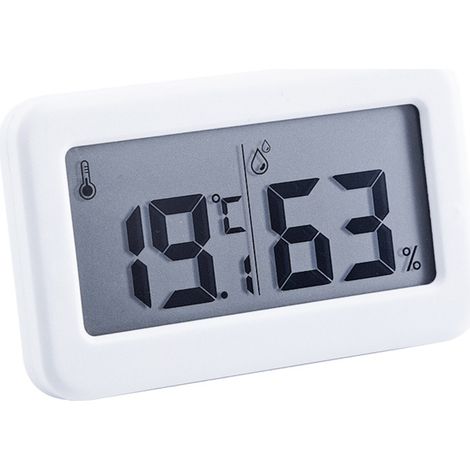 Hygromètre numérique électronique avec affichage LCD rétroéclairé, thermomètre et hygromètre d'intérieur, support adhésif pour serre, jardin et cave. (1/4)