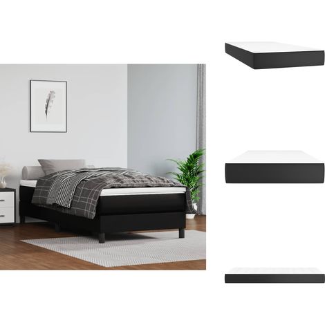 Matelas de lit à ressorts ensachés noir 120x190x20cm Similicuir - Matelas À Ressorts Ensachés - Matelas Noir - Matelas Confortable - Matelas Support Moyen - Literie (1/5)