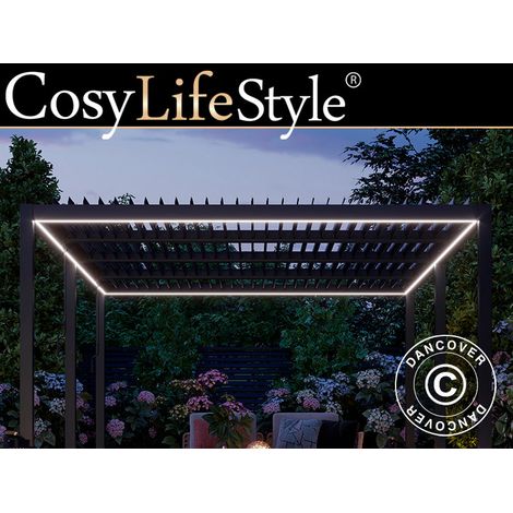 Tira de luces LED para cenador de pérgola San Pablo 3x5,8m, 6 (1/2)