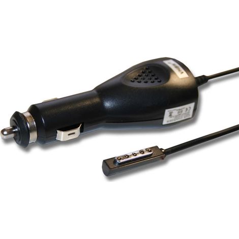 vhbw KFZ-Ladekabel kompatibel mit Microsoft Surface Pro 2 128GB, Pro, Pro 256GB, Pro 2 64GB Notebook, Tablet - 12V Ladegerät Schwarz 3,6 A