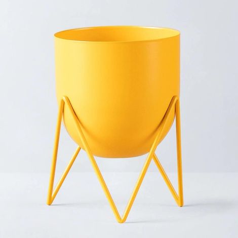 ORION91 Accesorio Decorativo Metal (20x15 cm ) Lapicero Macetero Amarillo - SpazioLuzio