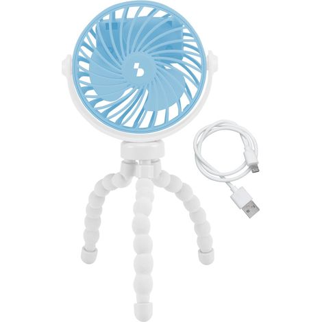 BEPER P206VEN431 Mini Ventilatore con Gambe Flessibili Ricaricabile USB-C, Ventilatore Portatile 3 Velocità, Rotazione 360°, Luce LED, Gambe flessibili per Passeggino, Ombrellone, Auto (1/5)