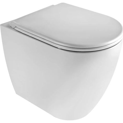 Azzurra - Vaso Filo Parete Porcellana Bianco - Serie: Comoda (Senza Coprivaso) (1/4)