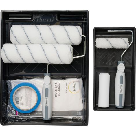 Harris Seriously Good - Kit per decorare la stanza, 10 pezzi, rulli, pennelli, nastro, foglio antipolvere (1/5)