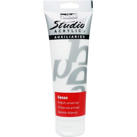 Pébéo - Studio Acrylics Gesso Bianco 250 ml - Sottofondo per Colori Acrilici - Prepara Tutti i Supporti (1/3)