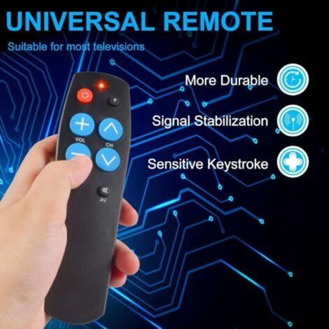 Simple Universal Tv Remote Control Universal TV remote control with large buttons – Easy to set up and use ...