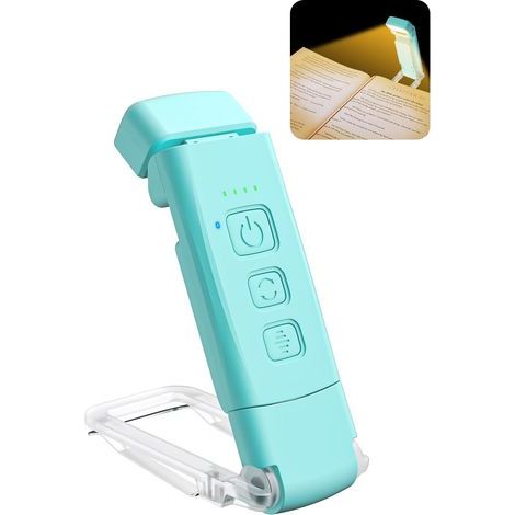 Reading lamp, 3 colour modes and adjustable brightness levels, USB rechargeable, 80-hour battery life (blue) (1/5)