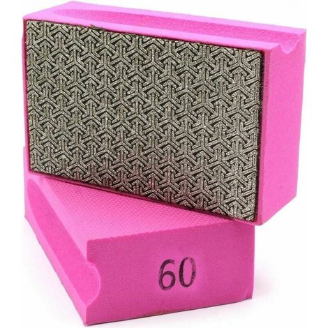 Esponja abrasiva de grano 60 para lijadora manual, almohadilla de lijado de diamante para lijar o desbarbar azulejos, cerámica, vidrio, mármol, piedra natural o artificial. (1/5)