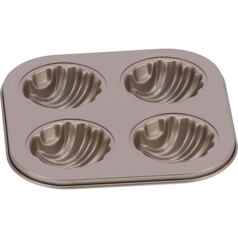 4-fach quadratische Mini-Cupcake-Form aus antihaftbeschichtetem, robustem Kohlenstoffstahl für die Mikrowelle (tiefe Backform) (1/5)
