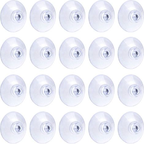 Lot de 20 ventouses transparentes en PVC de 3 cm, sans crochet, pour la décoration et l'organisation de la maison (1/4)