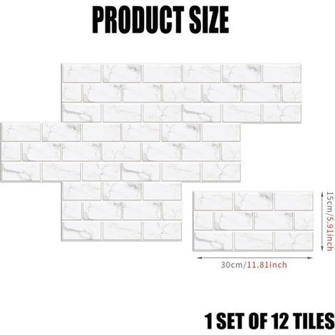 Stickers Carrelage - PVC Imperméable - 15x30 cm - Style Scandinave Moderne - 12 Pièces (1/5)