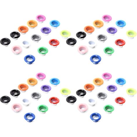 Œillets métalliques colorés Healeved, lot de 100, taille 2, pour toiles et lacets, boutons à œillet