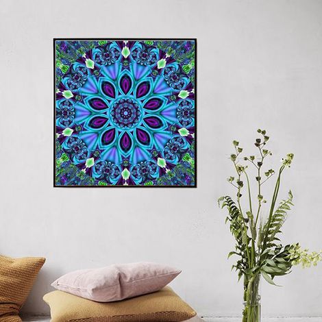 Kit DIY de peinture diamant cristal motif floral élégant, décoration maison 25x25cm (3) (1/4)