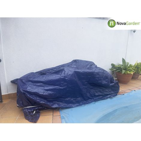 Lona de protecci贸n 80gr./m虏 azul 8x12m impermeable (1/2)