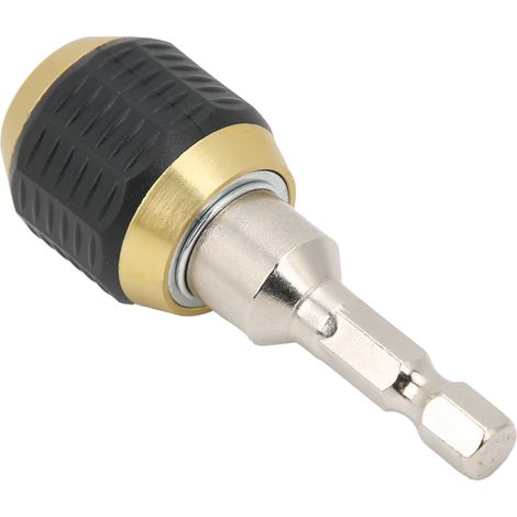 Pop-out hex shank quick-change connector for electric drills, three-jaw jack to 1/4" internal hex self-locking connecting rod, 60mm. (1/4)