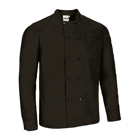 Chaqueta para chef de manga larga y cuello tipo mao VALENTO ROAST XL Negro (1/2)