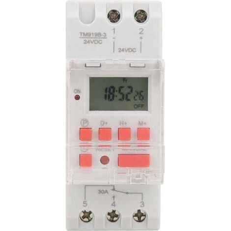 DC 24V 30A Hebdomadaire 12/24hrs Minuterie Interrupteur LCD On Off Contrôle Programmable Relais De Temps, Minuteur (1/4)