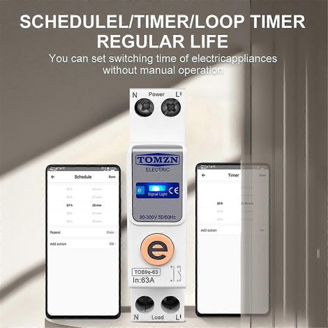 TOB9e-63 Kein Zähler 1P+N 63A WLAN Smart Switch Energiezähler--