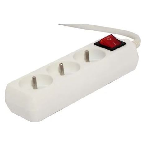 Bloque con interruptor - CHACON - 3 x 16 A - 1,5 m - Blanco (FR)