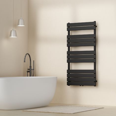 Radiador toallero mural Voss 703 W 12 lamas acero 120x60 cm - Negro [neu.haus]