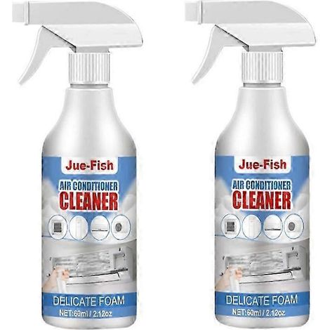 Nettoyant pour climatiseur 60 ml, spray moussant, désodorisant multi-usages, nettoyage en profondeur des radiateurs, outil de nettoyage des pales de ventilateur (2 pièces) (1/5)