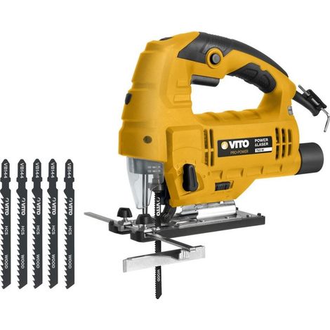 Scie sauteuse Laser LED 750W + 5 Lames BOIS 9 vitesses Guidage 45° VITO (1/3)