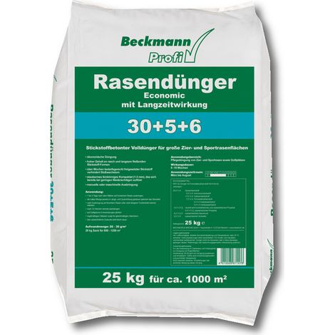 BECKMANN PROFI engrais à gazon Economic avec effet à long terme 25 kg NPK 30 5 6