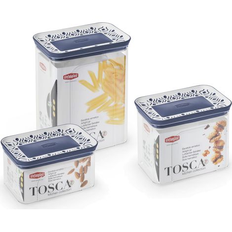 Stefanplast BARATTOLO RETTANGOLARE TOSCA LT.1,2 bianco/blu palace