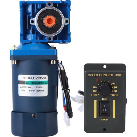 Moteur à engrenage à vis sans fin 120 W AC 220 V régulateur de vitesse accessoires électriques industriels (rapport de réduction 60) (1/5)